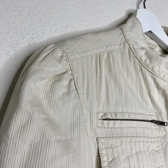 GAP Fleece Lined Bomber Utility Cream Jacket M - Picture 6 of 12